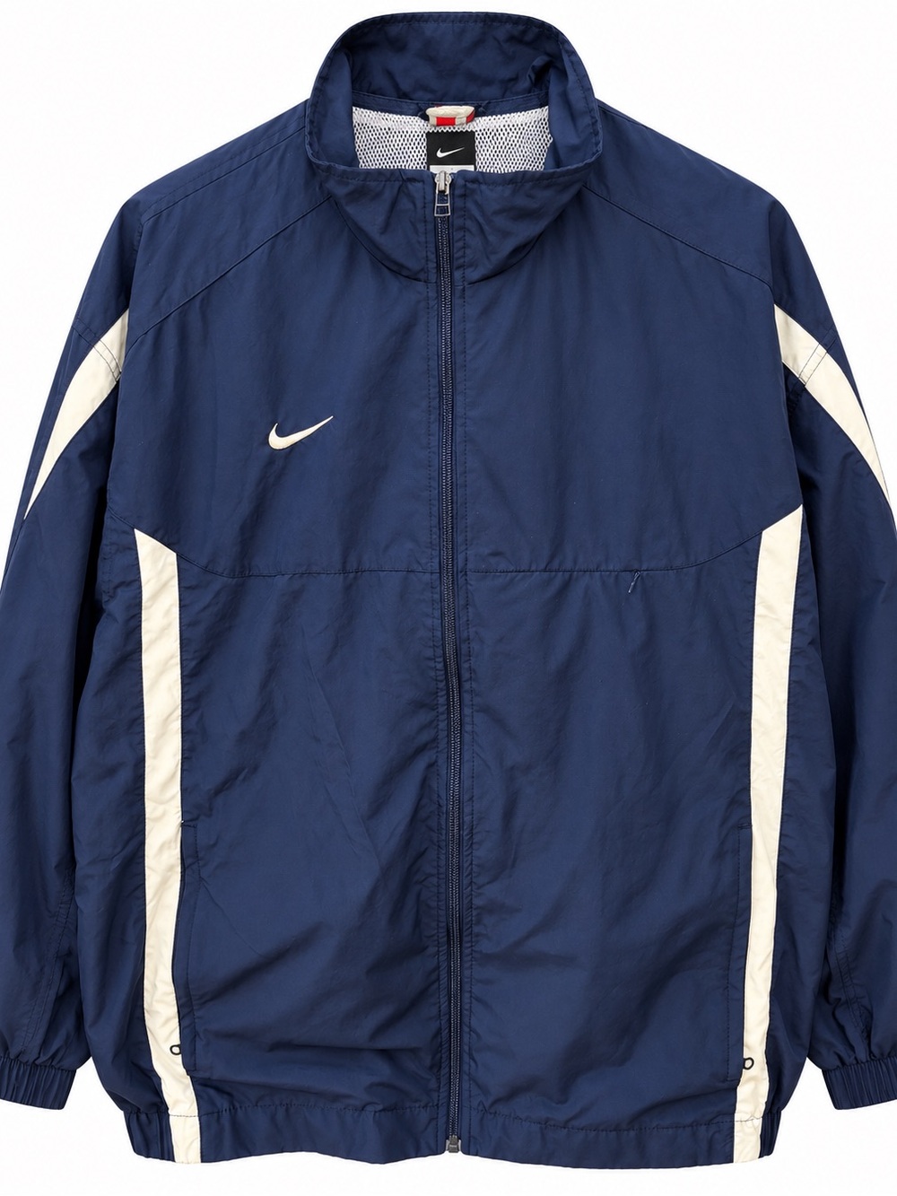 Men’s Nike Vintage Y2K Navy Blue Track Jacket L Colorblock Windbreaker